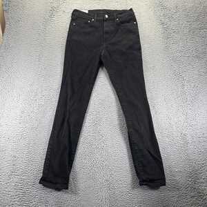 & Denim Jeans Mens 31x30 Black Cotton Denim Skinny‎ Dark Wash Streetwear Stretch